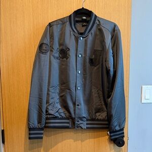 Disney Halloween Nightmare Before Christmas Jack Letterman Patch Jacket Bomber